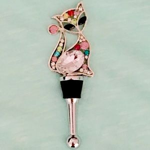 Jeweled Cat Wine Bottle Stopper